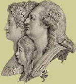 Ludwig XVI. mit seiner Gemahlin Marie Antoinette und dem gemeinsamen Sohn Ludwig (XVII.).