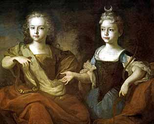 Peter II. mit seiner Schwester Natalja